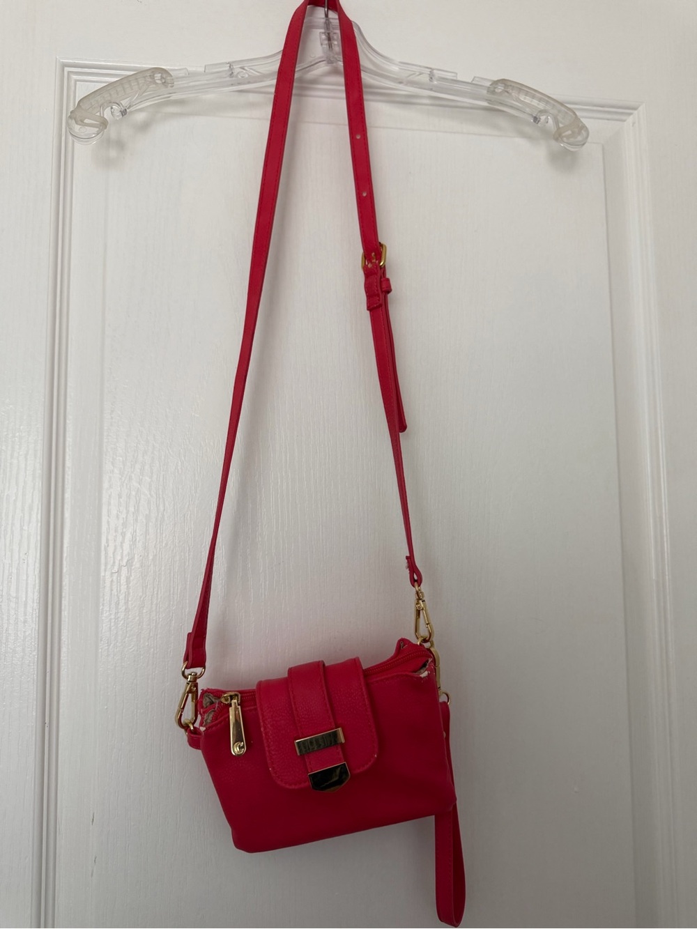 Charming Charlie Coral Pink Multi-Compartment Crossbody Bag - Picture 8 of 10